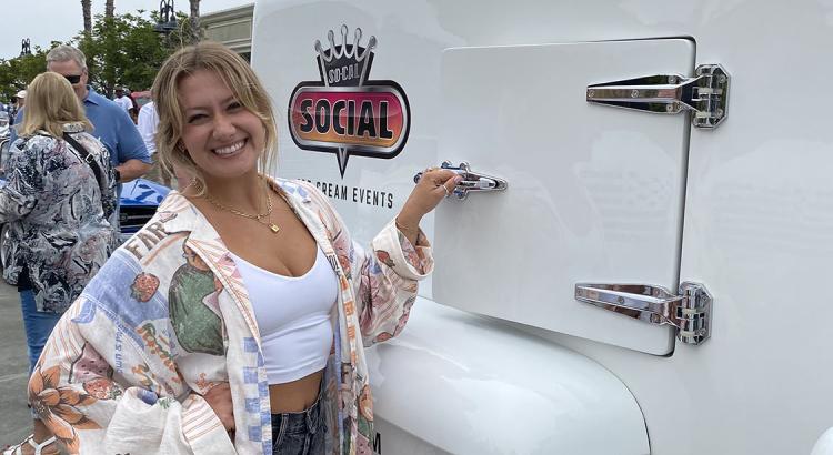 Girl with Orange County Ice Cream Event Truck